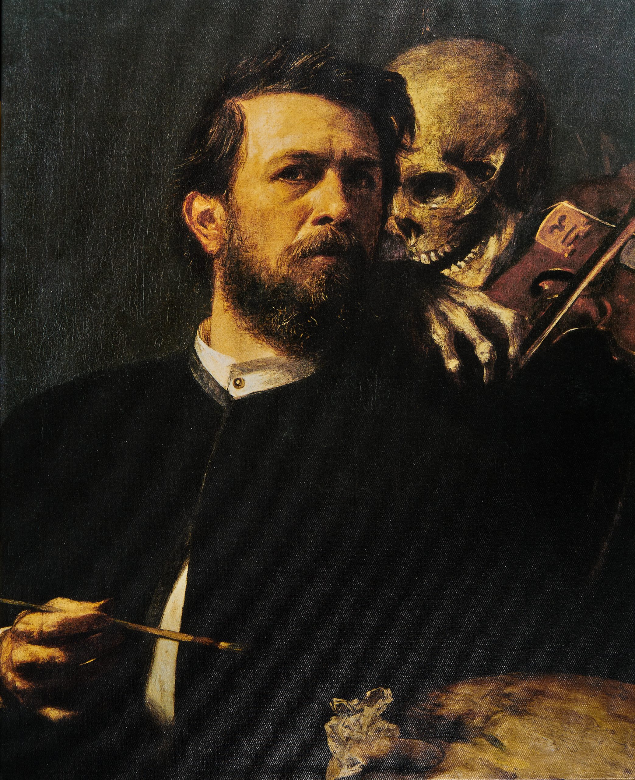 Böcklin, Arnold Selbstbildis mit fiedeldem Tod