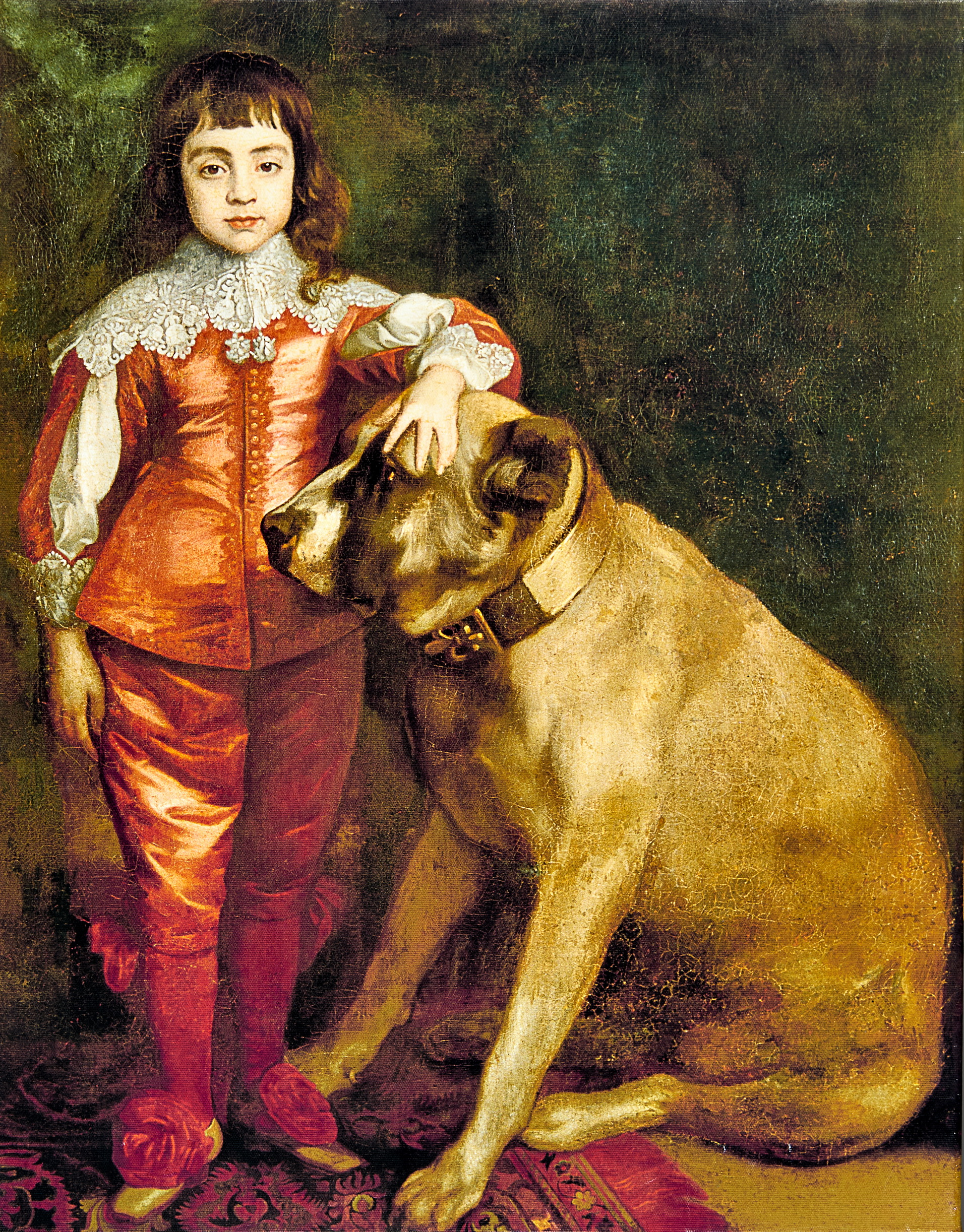 Dyck, Anthonis van Portrait Charles des II mit Dogge