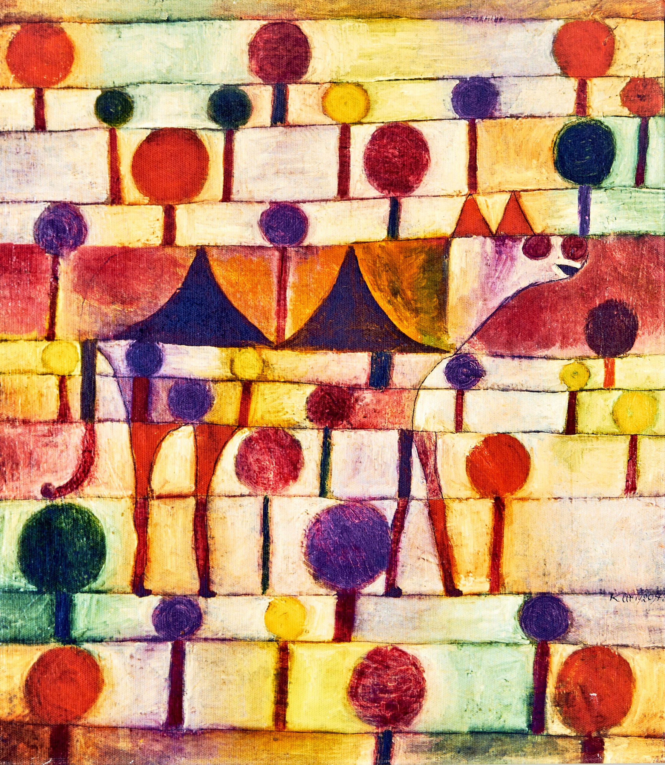 Klee, Paul Kamel in rhythmischer Baumlandschaft