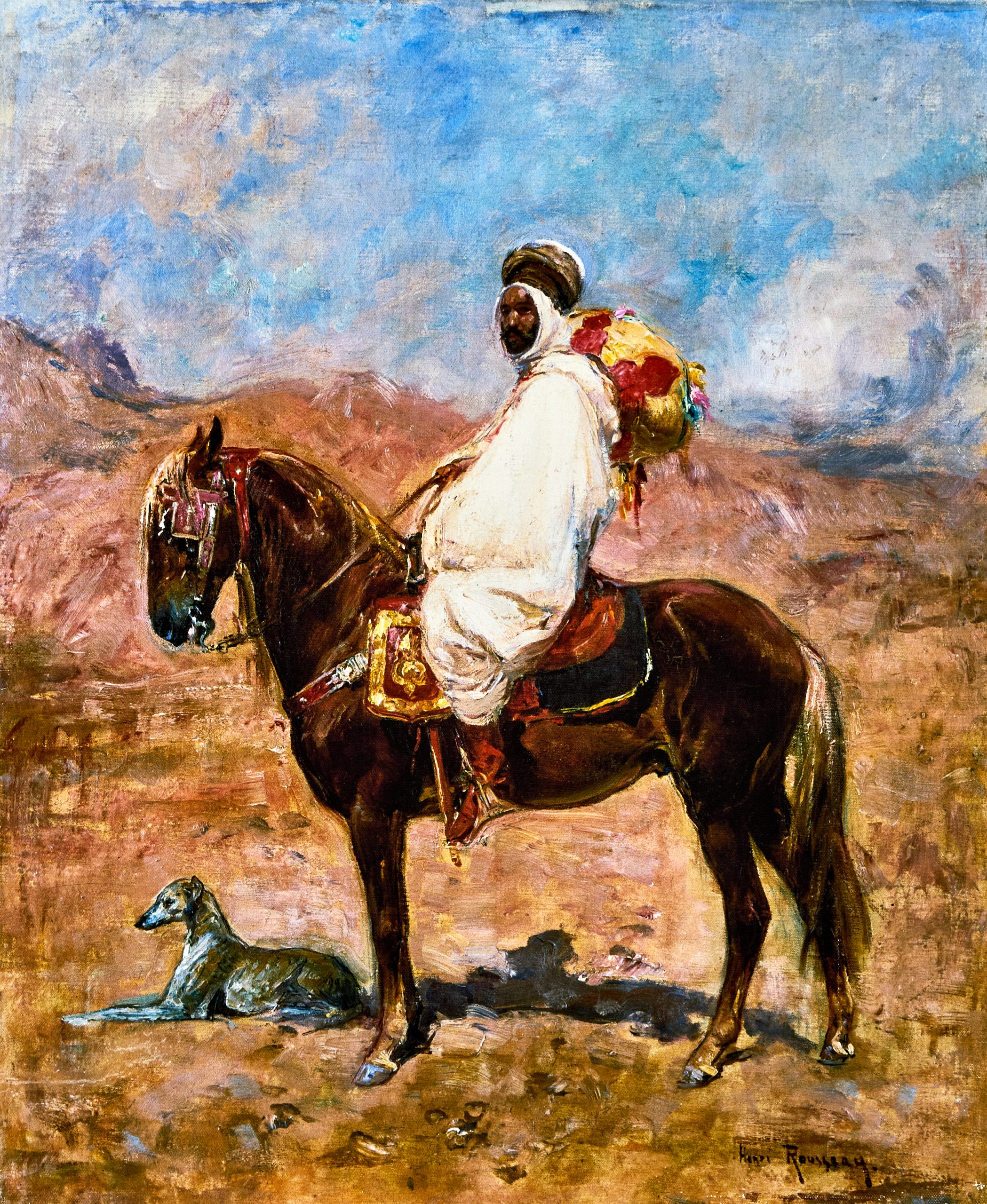 Rousseau, Henri Arabischer Reiter in einer Wüstenlandschaft